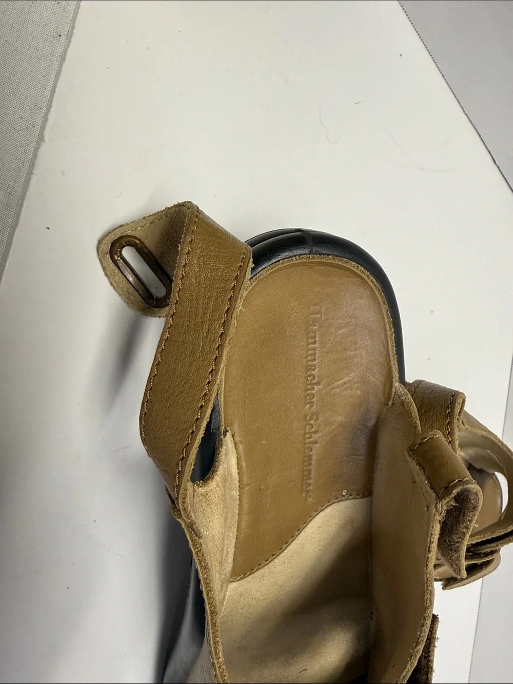 Women's Tan Leather Adjustable Strap Sandals